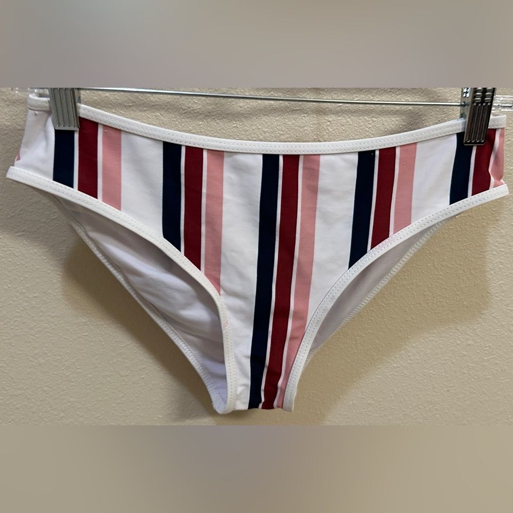 Cupshe Striped Wide Band Bikini Bottoms Women's Sz S